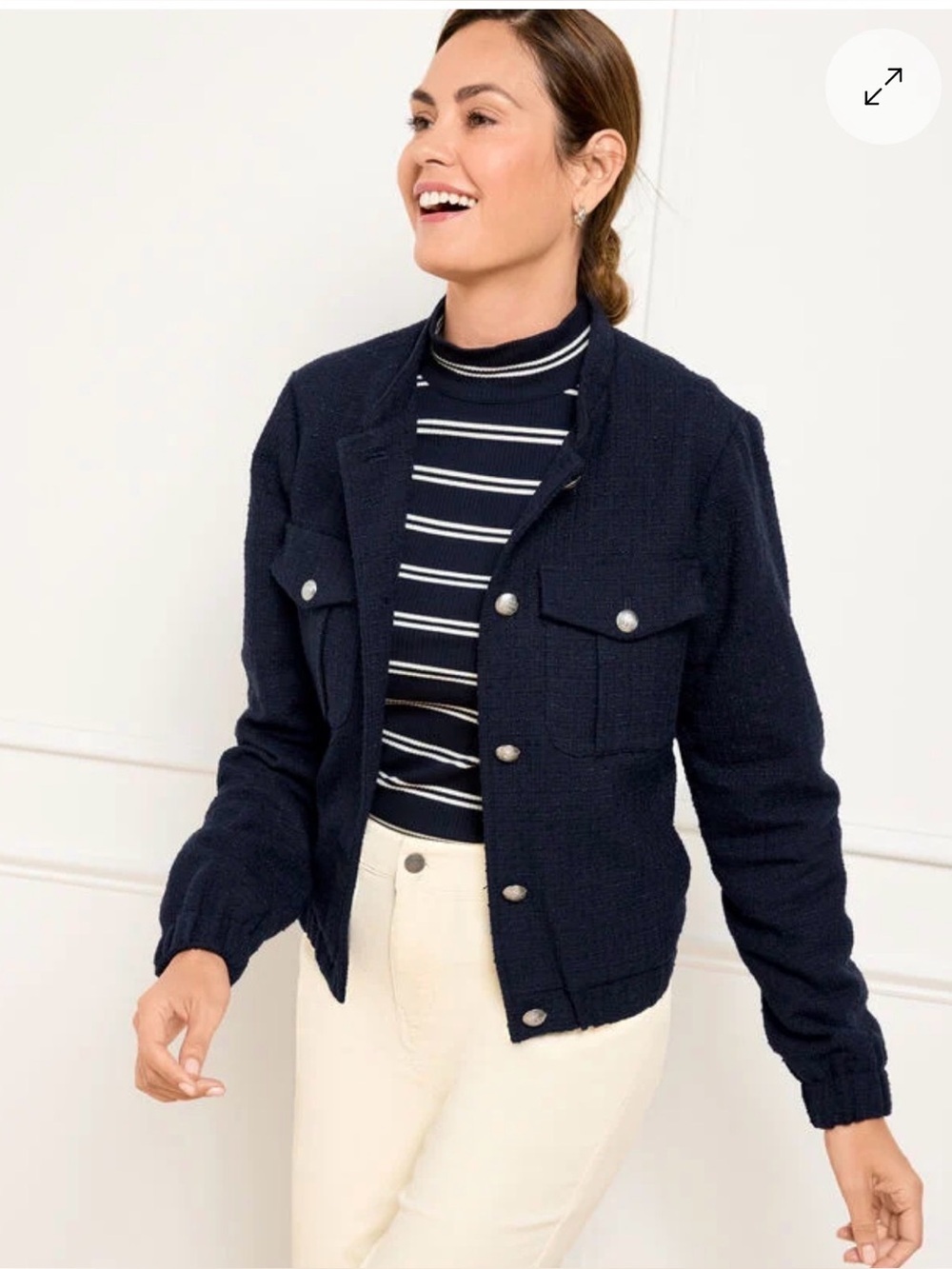 Talbots TWEED BOMBER JACKET NWT Size L